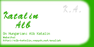 katalin alb business card